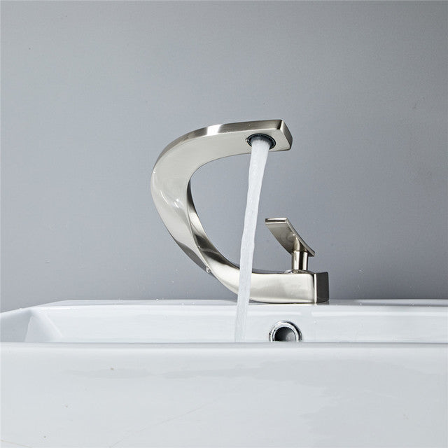 Basin Faucet White and Gold Bathroom Mixer Tap