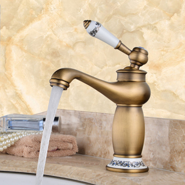 Copper Bathroom Hot and Cold Water Faucet