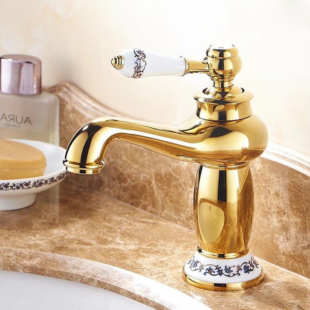 Copper Bathroom Hot and Cold Water Faucet