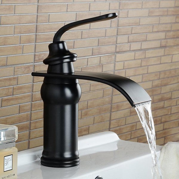 Oil Rubbed Bronze Waterfall Bathroom Faucet